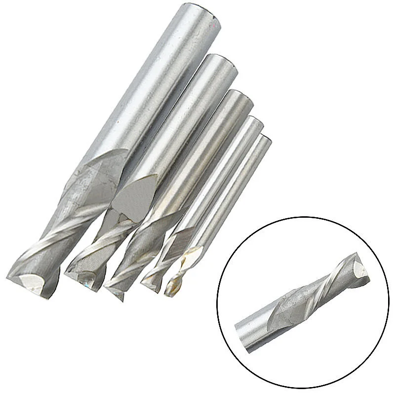 DWZ 1pc 2 Flute Straight Shank End Mill CNC Bits Milling Tool Cutter 4/6/8/10/12mm