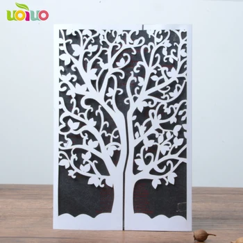 

10 sets laser cut tree design invitation card,wedding invitation card