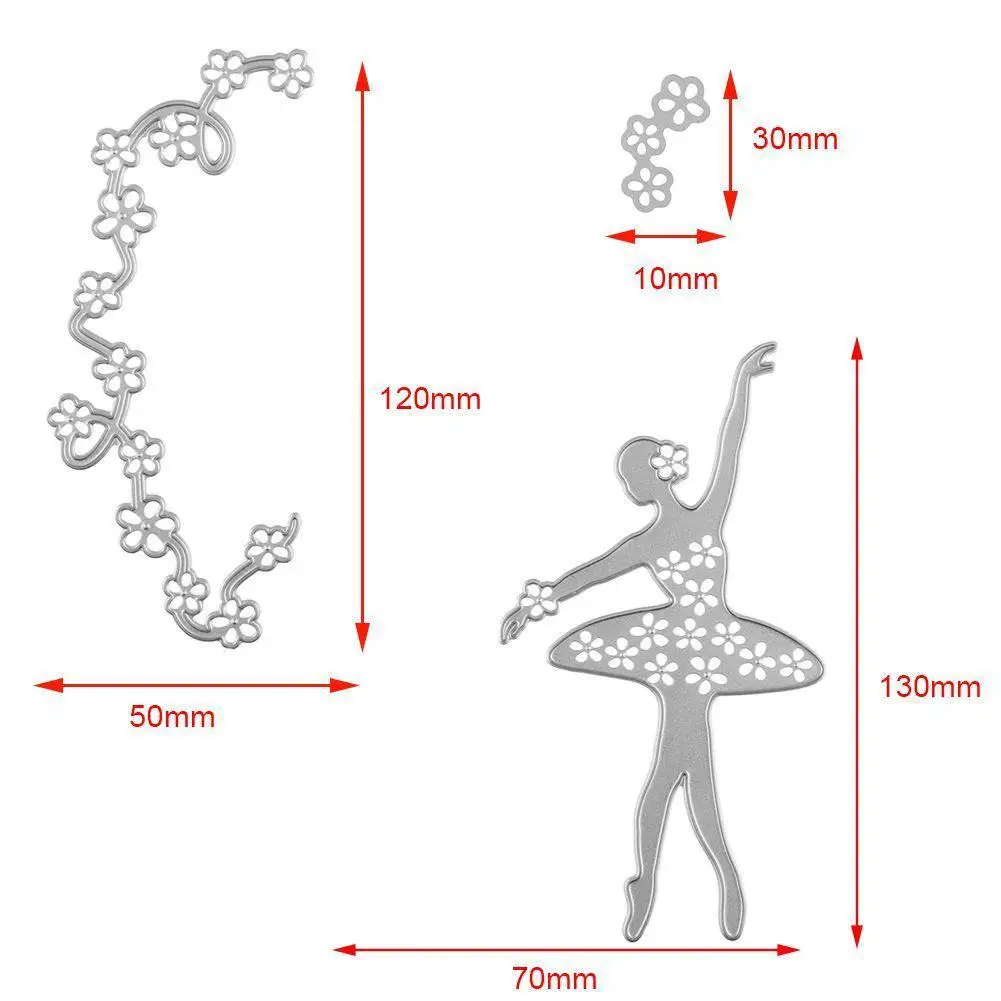 3 шт. балетная танцовщица металлические режущие штампованный трафарет для скрапбукинга декоративные поделки DIY Инструменты для тиснения