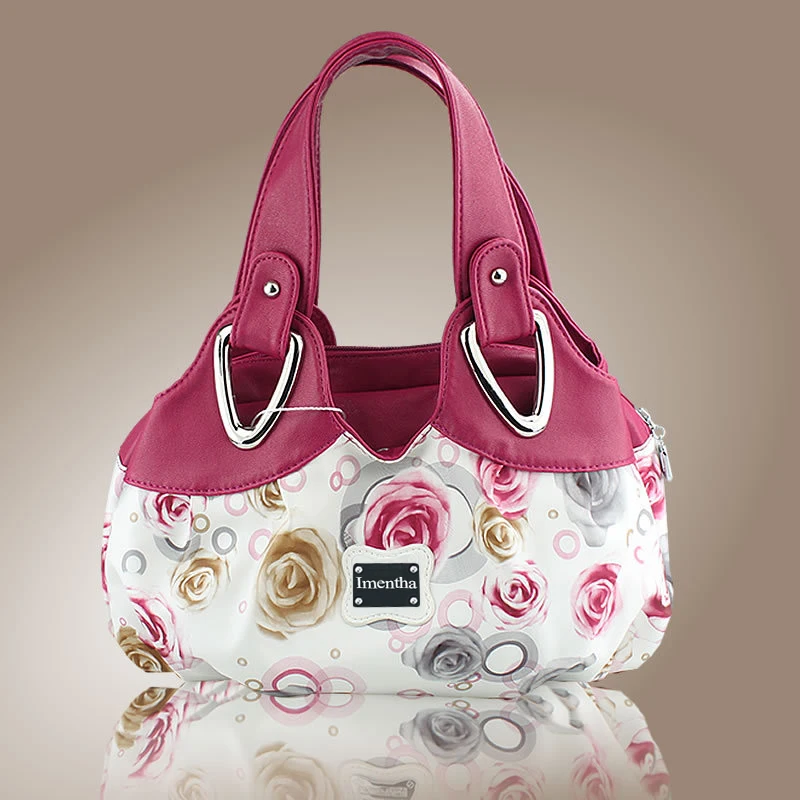 Teste padrão de flor Top-Handle Bags para