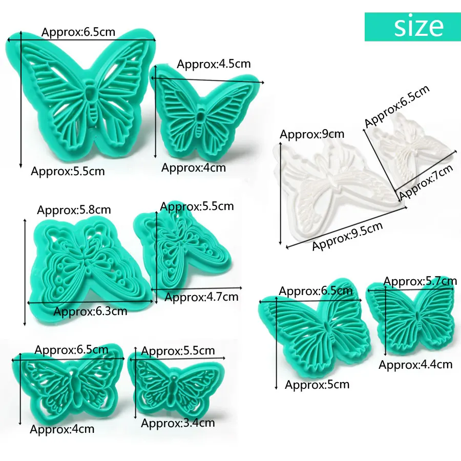 2 шт./компл. бабочка форма для кекса Печатный штамповально-отрезной штамп для тиснения двойной-Дерево формы для выпечки торта Fondant(сахарная) фрезы для украшения торта