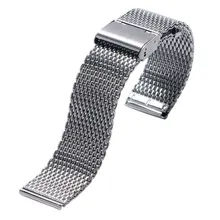 Модный серебряный ремешок с застежкой-крючком, серебряный ремешок для часов, сетка из нержавеющей стали, 20 мм, 22 мм, ремешок для часов, высококачественный браслет+ 2 пружинных ремешка