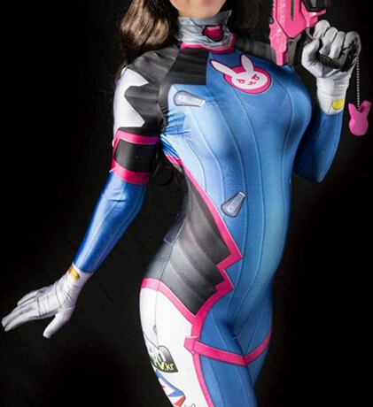 2018 г. Костюм D.Va облегающий костюм из спандекса с 3D принтом D.VA для костюмированной