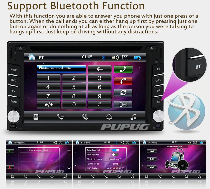 Perfect Camera+2 din car audio Wince GPS Navigation Bluetooth car dvd player in dash USB FM AM RDS car radio Aux multimedia Car monitor 4