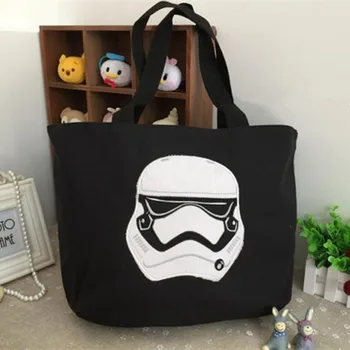 

Star Wars Stormtrooper Black Canvas Shoulder Bags for Women Large Shopping Bag Tote Handbag Girls School Book Bag