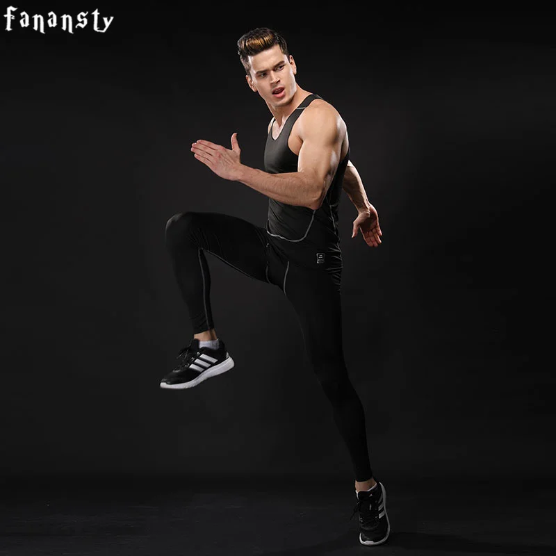 Спортивный костюм компрессионный комплект для мужчин комплекты бега фитнес