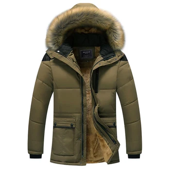 

Thick Winter Jacket Men Parka Big Size 5XL Snow Warm Fleece Feather Hooded Mens Fur Parkas Quilted Padded Male Windbreaker Coats