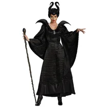 여자 복장 코스프레 미국 영화에있는 Maleficent를위한 Vestidos Dark Witch 애니메이션 할로윈 의상 성인 슈퍼 영웅 Shimmer Shine Party