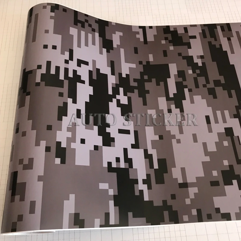 black gray digital camo vinyl car sticker film 5