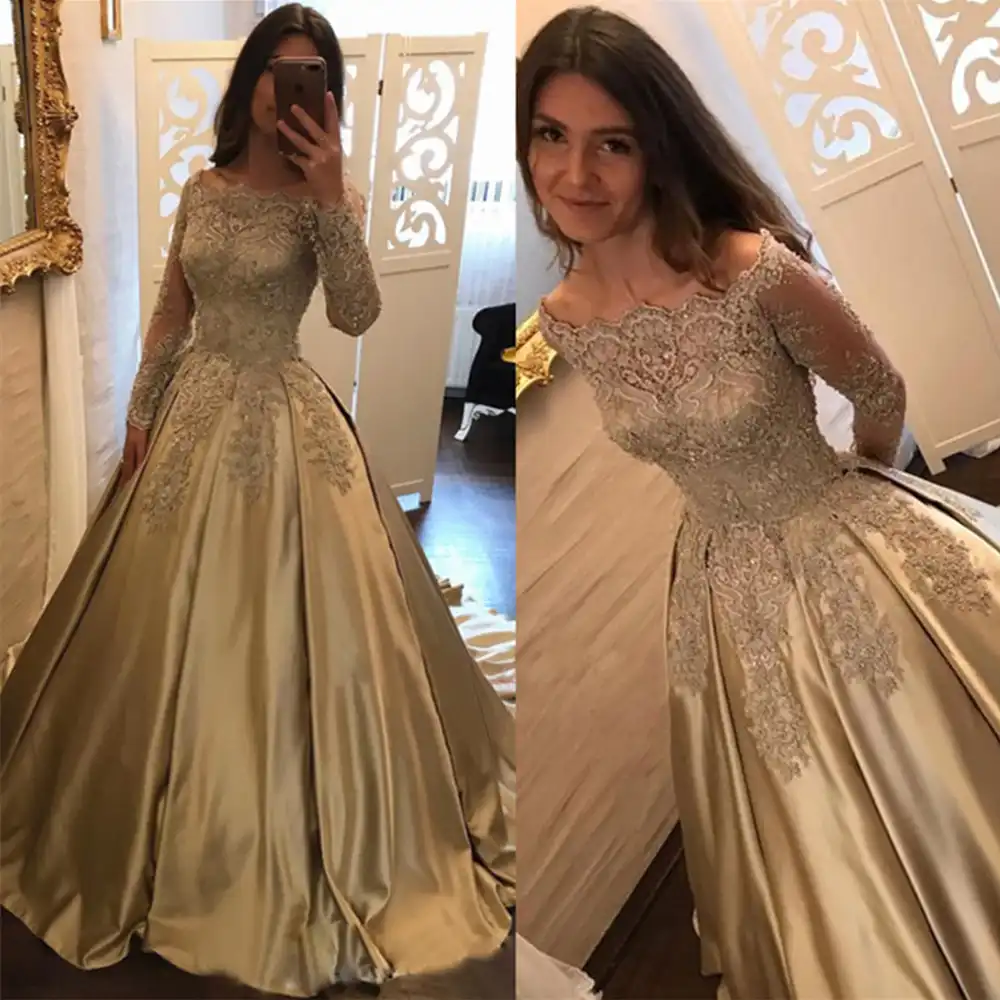 Элегантные Выпускные платья 2019 с открытыми плечами длинным рукавом Vestidos de fiesta