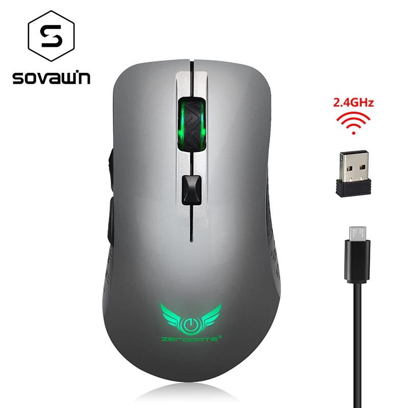 

X90 USB 2.4GHz Wireless Mouse Colorful Breathing Backlight Rechargeable 2400DPI Optical Computer Mouse Gamer For PC Laptop