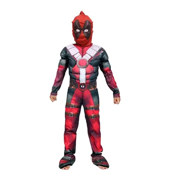

New Arrival Deadpool 2 Movie Boys Marvel Muscle Bodysuit Children Halloween Cosplay Costume with Mask Carnival Party