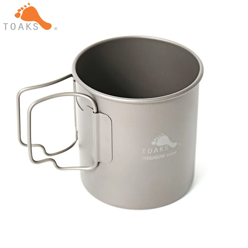 TOAKS Copa-450 puro titanio ultraligero al aire libre taza sin tapa y mango plegable Camping vajilla 450 mL 60G