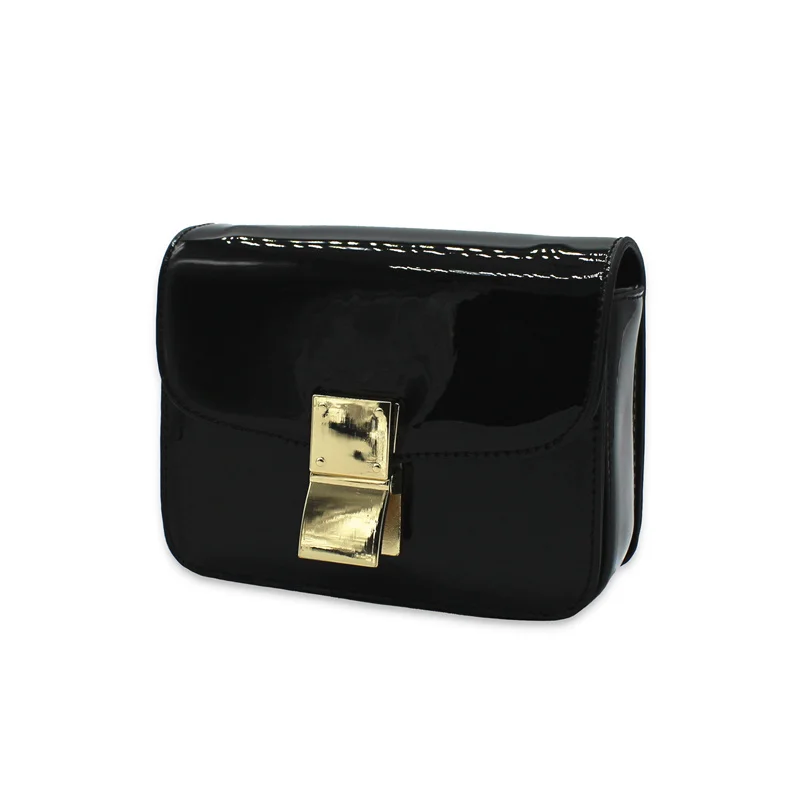 

European and American patent leather mini shoulder diagonal lemon female models