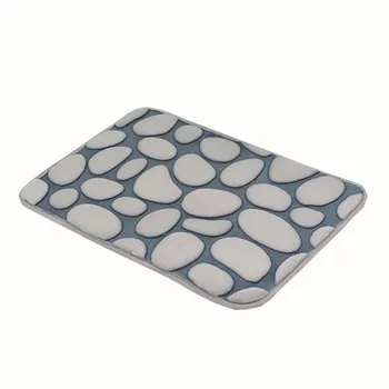 

3D Fashion Simple Cobblestone Carpet Bedroom Door Mat Kitchen Bathroom Door Suction Waterproof Carpet About 40cm*60cm Room Mat