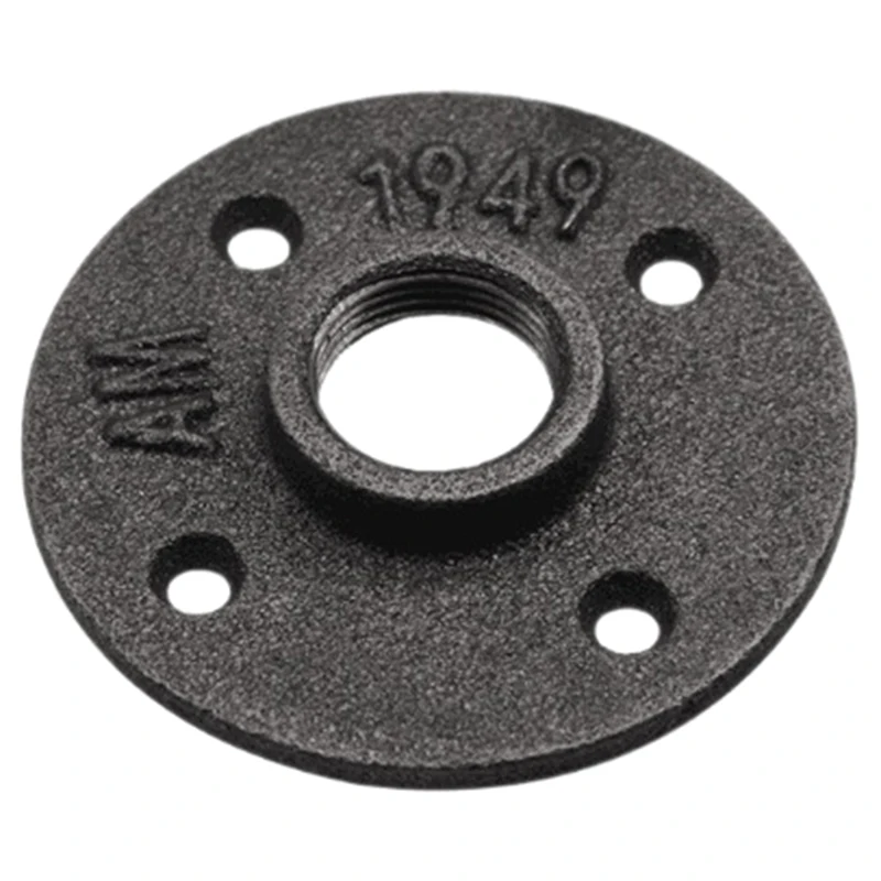

ABSS-10Pcs/Lot Dn20 Bsp Thread Malleable Iron Pipe Fittings Wall Mount Floor Antique Retro Style Flange Hardware Tool Iron Cas