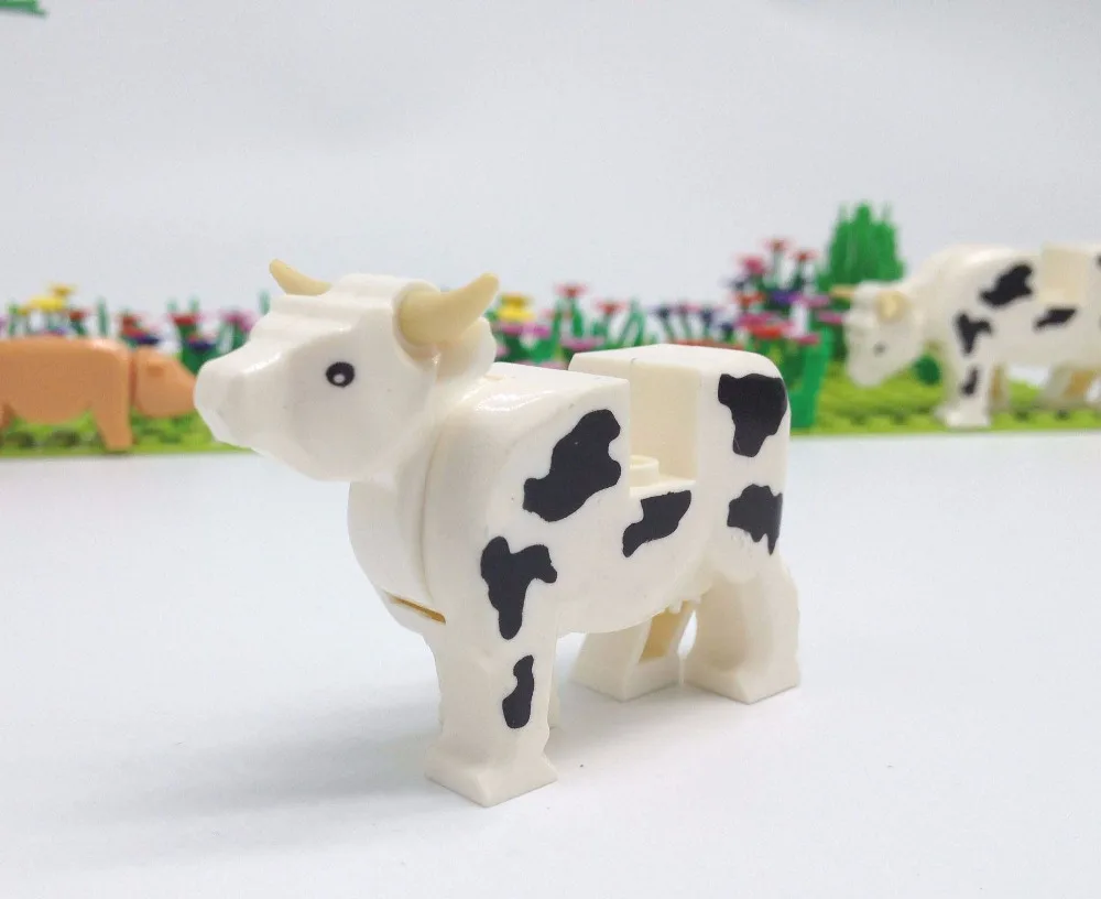 

10pcs/Lot Animal Cow DIY Block Brick Parts Compatible with Major Brand Assemble Particles