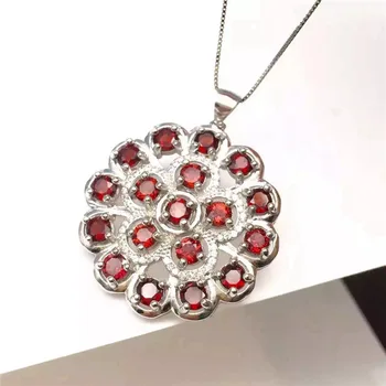 

KJJEAXCMY boutique jewels 925 pure silver inlaid with gold jewelry natural garnet jewelry necklace