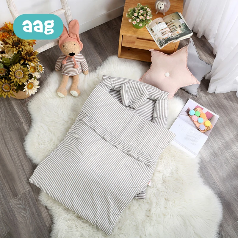 AAG 3PCS/Set Portable Baby Nest Bed Cotton Active Printing Detachable Zipper Newborn Travel Bed Crib Imitation Uterus 0-24M