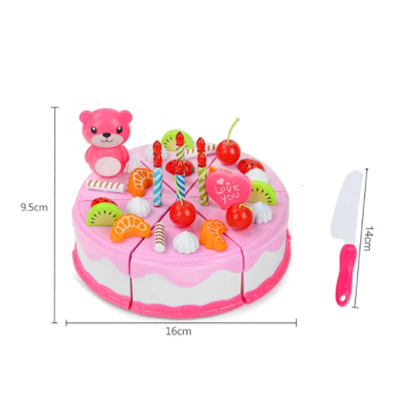 Mylitdear, красочный миниатюрный игрушечный торт для еды, 55 шт., пластиковые игрушки для фруктов, игрушки для девочек, кухонные ролевые игры, набор для детей