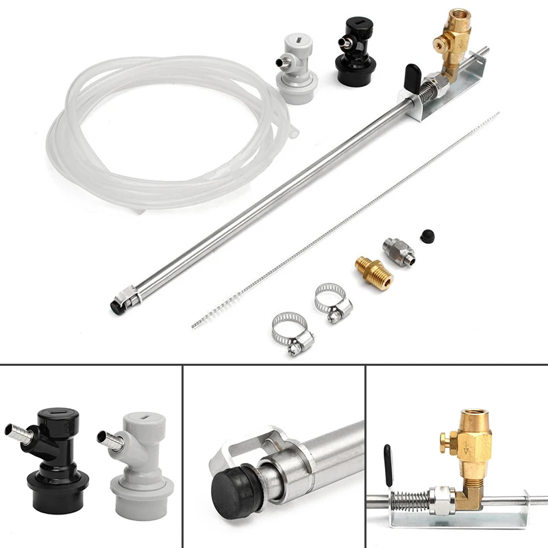 New Stainless Steel Beer Homebrew Keg CO2 Bottle Filler with Ball Lock Connector Kit