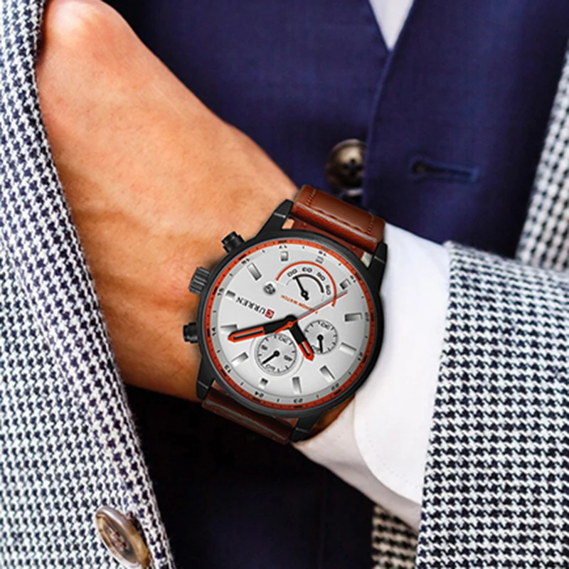  Men Military Watches CURREN Luxury Brand Men's Fashion Leather Sport Clock Male Casual Date Quartz 