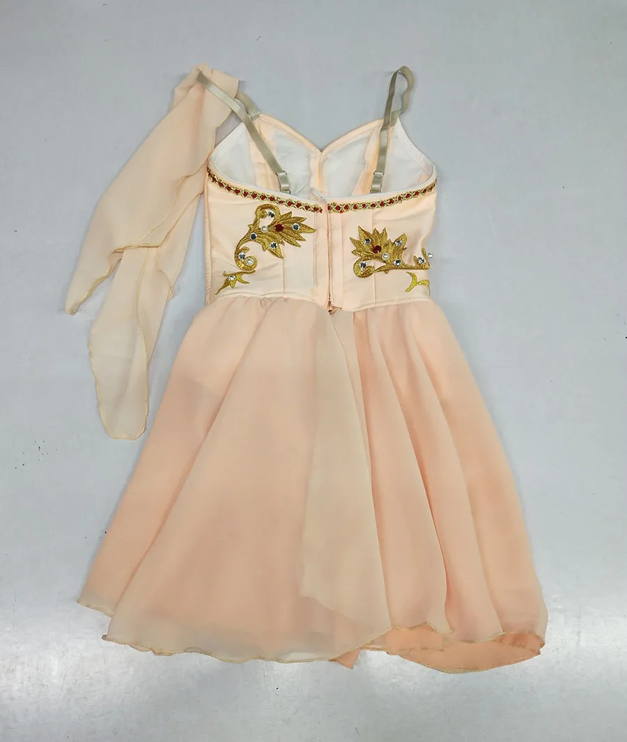 Профессиональная длинная балетная юбка персикового цвета для девочек, танцевальная одежда для сцены, платье для балерины Diana Acteon, платье для танцев под заказ