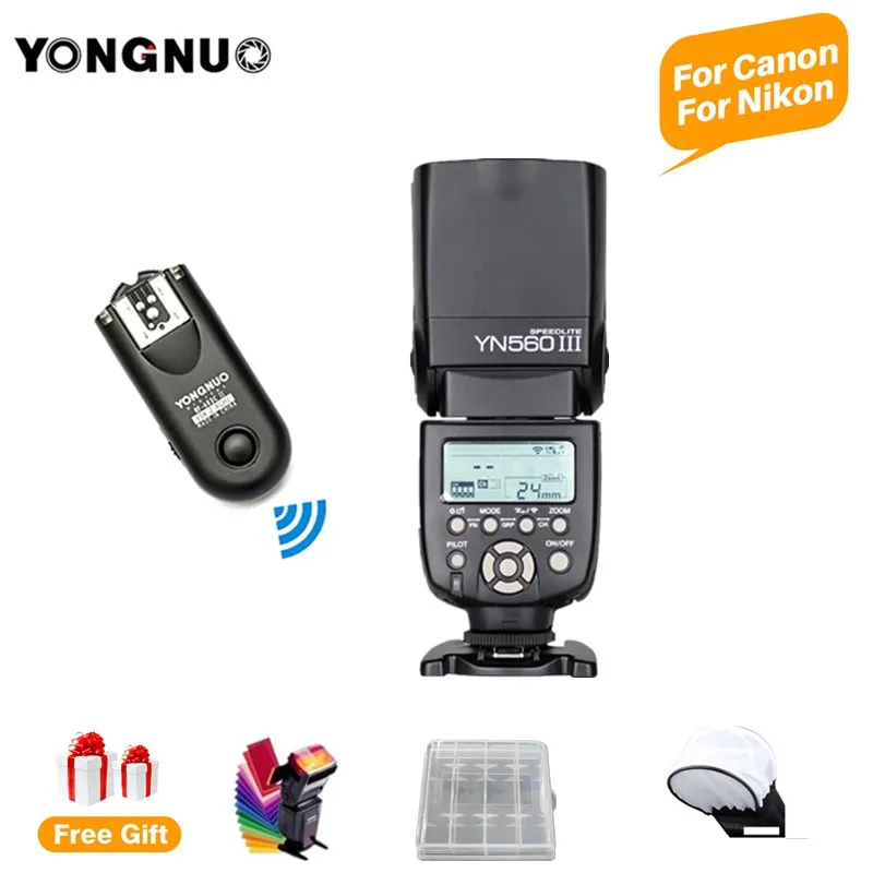 Беспроводная вспышка YONGNUO YN560III YN560 III 2 4G Speedlite Speedlight + RF 603 II C/N для Nikon Canon 5D Mark 5DII 7D 50D