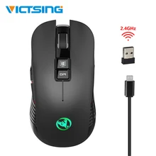 VicTsing XR451 2,4G USB игровая мышь 3600 dpi 4 регулируемый уровень dpi беспроводная мышь с RGB подсветкой для ПК ноутбука геймера