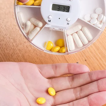 

7 Grid Pill Box Reminder Electronic Timing Portable Travel Medicine Storage Box Organizer Medicine Timing Reminder Case Pill Box