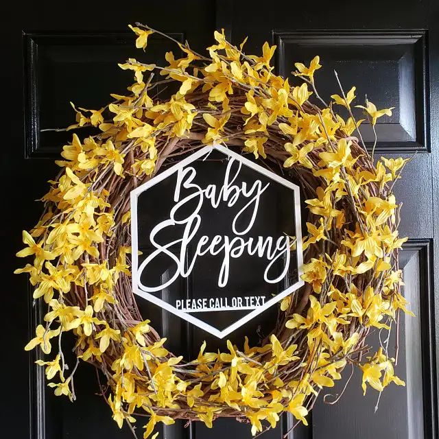 Baby Sleeping Sign Door Sign Please Knock Door Sign Laser Cut