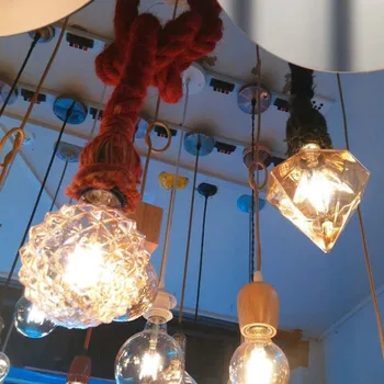 

American Rustic Style Handmade Pendant Lamp With E27 Lamp Holders,Hanging Rope Pestaurant Room Lamp Vintage Rope Lamps