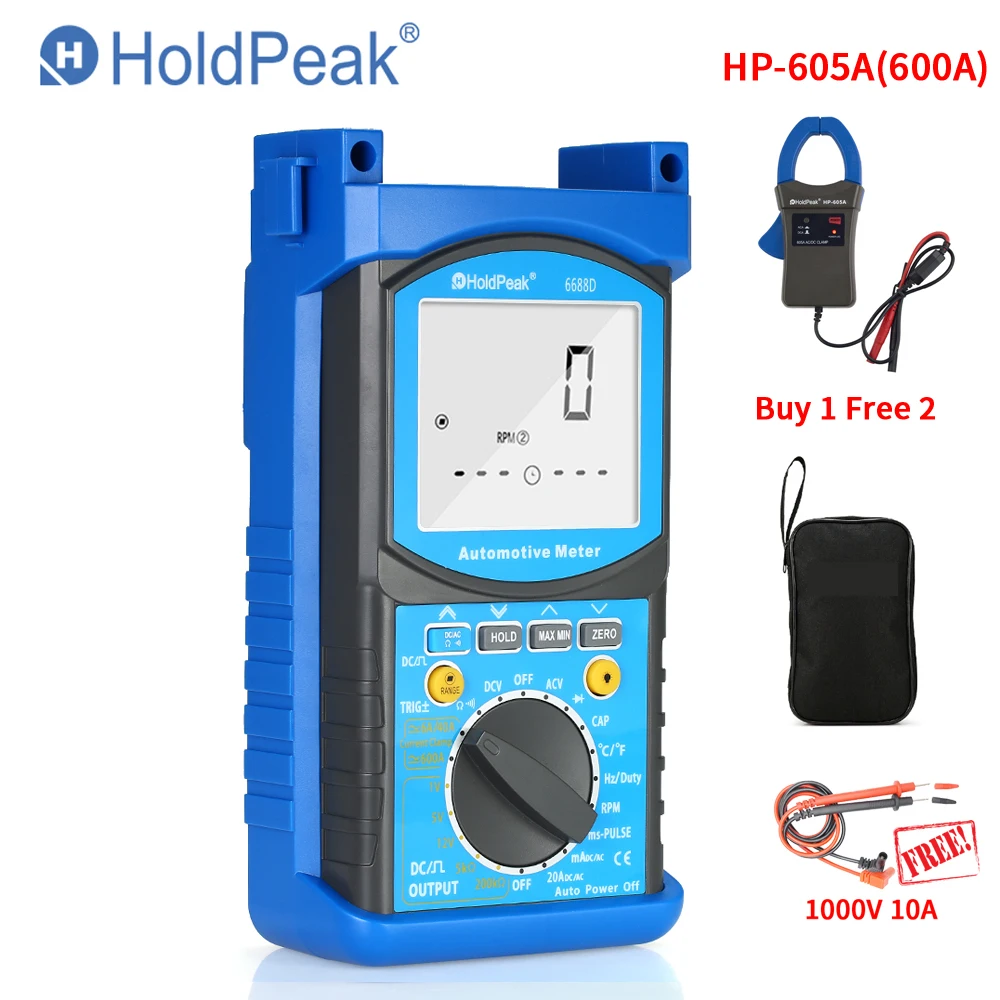 HP 6688D Цифровой Автомобильный анализатор двигателя мультиметр 1000 В 20A