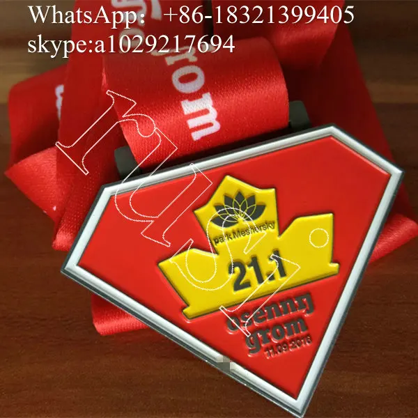 

triangle shaped cheap metal medals for customized,custom medals and ribbon with your own desigin logo cheap price for sale