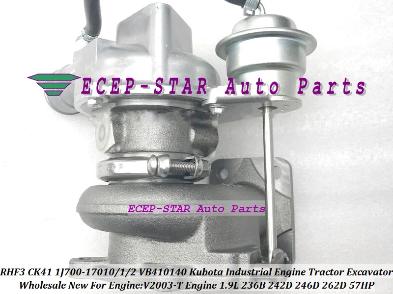 RHF3 CK41 1J700-17010 1J700-17011 1J700-17012 VB410140 Turbo For Kubota Tractor Excavator Industrial Engine V2003-T 1.9L 236B 242D 246D 262D 57HP (4)