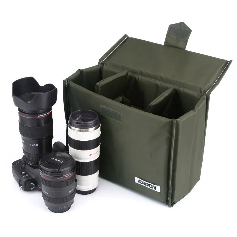 

Roadfisher Wearproof Folding Camera Padded Protect Bag Insert Partition Case Dividers Cap Fit 2 DSLR 1 Lens Canon Nikon Sony SLR