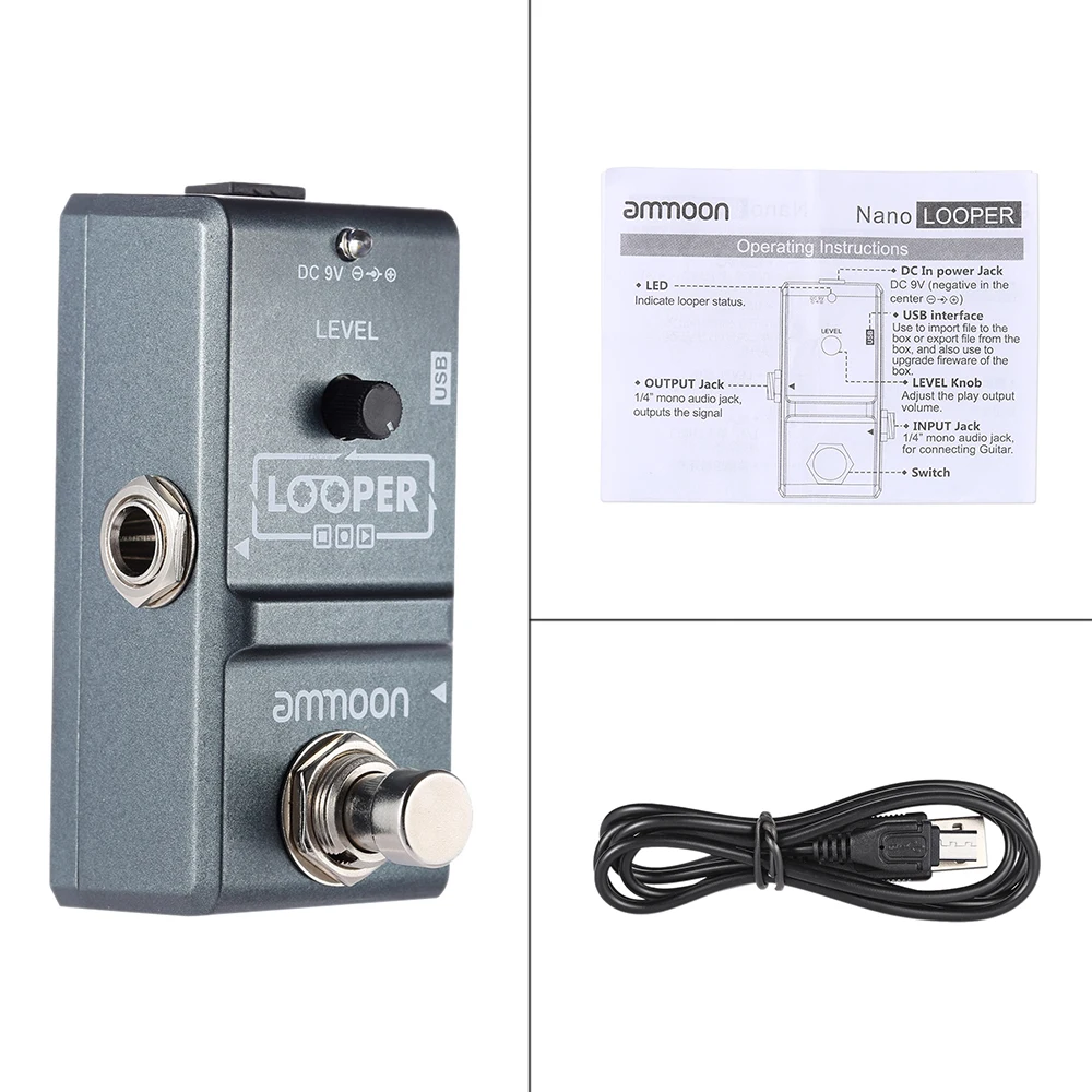 ammoon AP-09 Loop Guitar Pedal Looper Electric Guitar Effect Pedal True Bypass Unlimited Overdubs 10 Minutes Recording ammoon AP-09 Loop Guitar Pedal Looper Electric Guitar Effect Pedal True Bypass Unlimited Overdubs 10 Minutes Recording