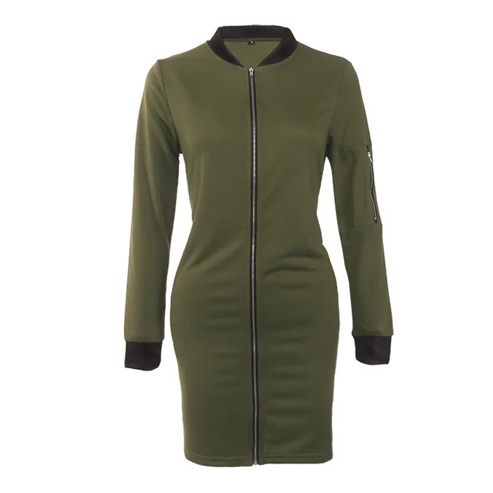 2017 autumn new European and American fashion ladies in the long section of pure color simple fashion jacket jacket (19)