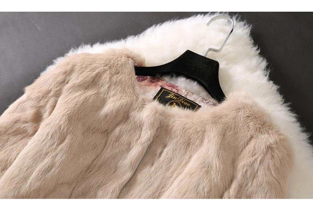 Лидер продаж, зимние женские куртки из натурального кроличьего меха, тонкое теплое мягкое пальто из натурального кроличьего меха, Женское пальто из кроличьего меха