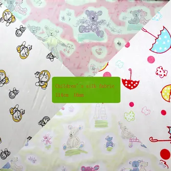 

Silk fabric silk satin fabric children's cartoon silk printed fabric