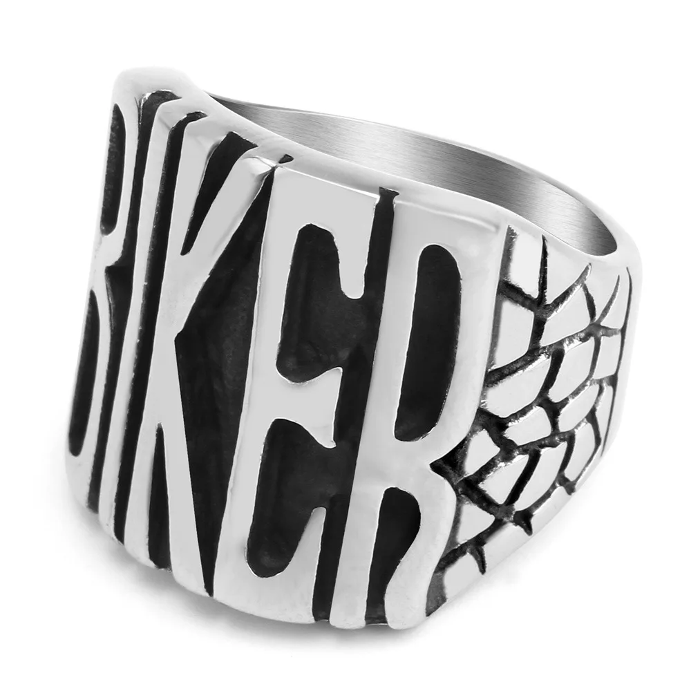 

Handsome Cool Punk Style Motorcycle Ring Man Titanium Steel Ring Size7-14