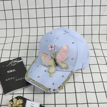 MYZOPER модный искусственный жемчуг инкрустация Бейсбол кепки блесток Бабочка Лето Личность Женская шляпа хип хоп