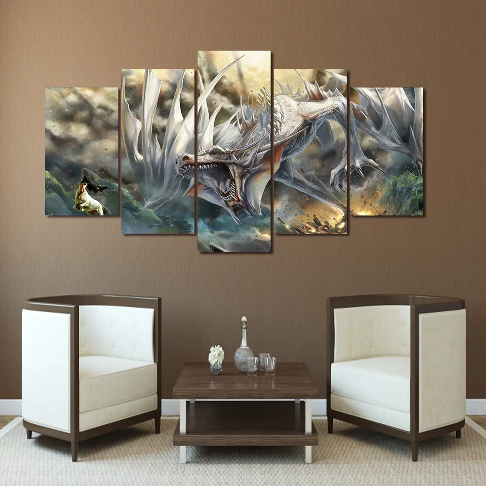 HD Printed Comics Dragon Painting Canvas Print modular