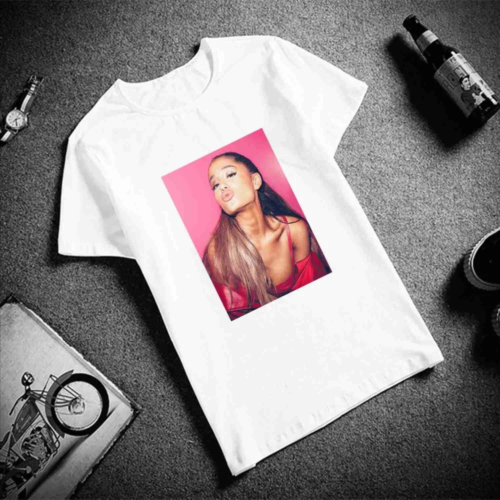 

New 100% Cotton Women Fashion Tshirt Ariana Grande True Love Print Short Sleeve Tops Tees Fashion Casual T Shirt Brand Clothing
