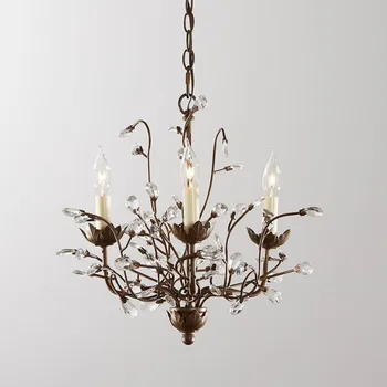 

Franch Style Crystal Chandelier Loft Art Tree Dining Living Hanging Lights Retro Designer Bar Aisle Candle Light Free Shipping