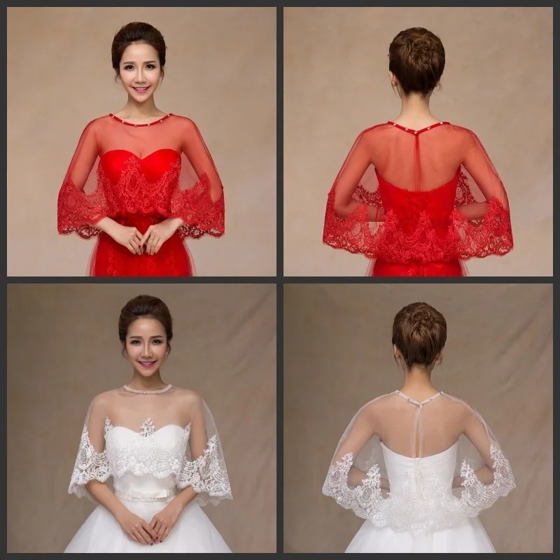

Summer White Wedding Bolero Crystals Lace Shrug Shawl Women Bolero For Wedding Jacket jaqueta feminina Wedding Accessories