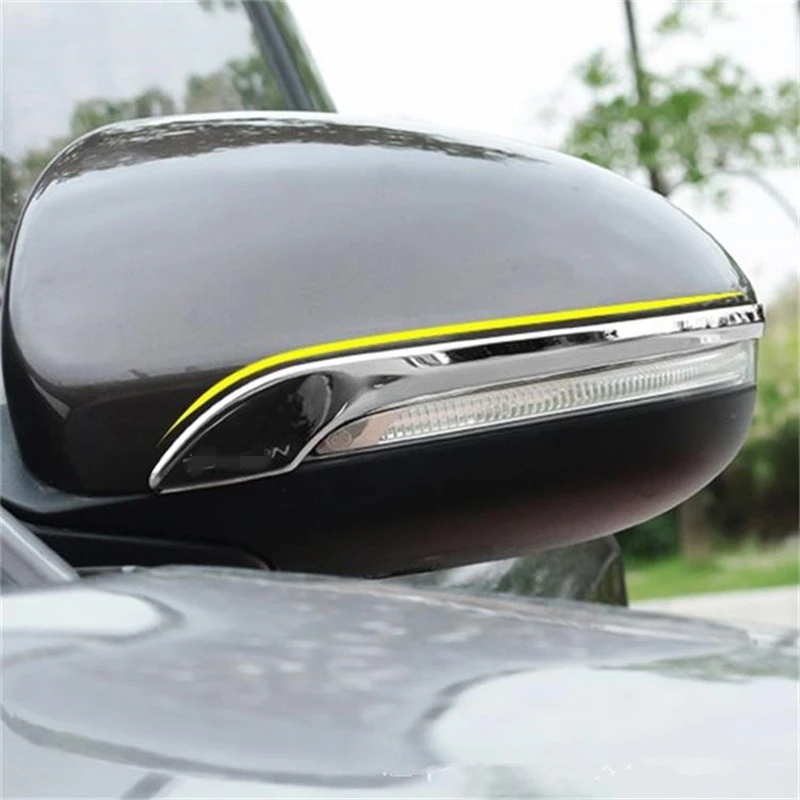 

SJ CUSTOM FIT 2pcs/SET Rearview trim strip 3 colors Rear View Mirror Rubbing Strip Stainless steel Bumper For Hyundai Tucson 2015 2016 2017