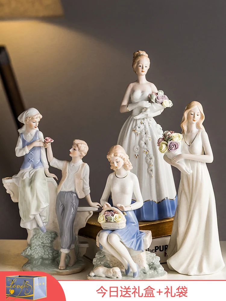  Nordic Decorations Figures Decorations Modern Living Room Bedroom Wine Cabinet Porch Ceramics Weddi - 33011780895