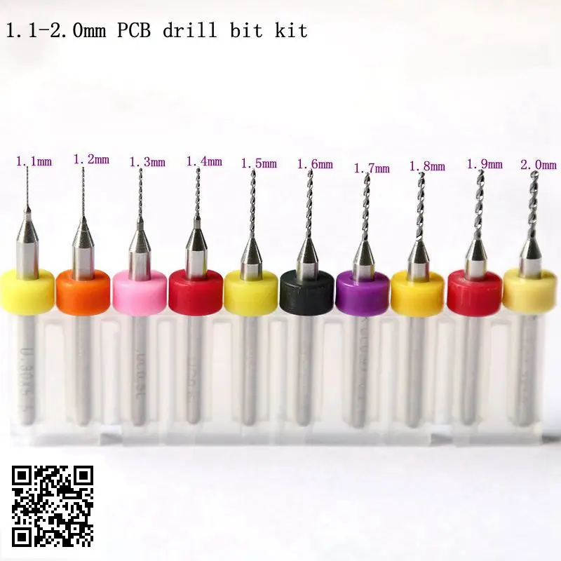 

10PCS Carbide Drills 1.1-2.0mm, CNC Milling Cutters, Printed Circuit Boards Miniature Engraving Drills, Metalworking Tools, Rout