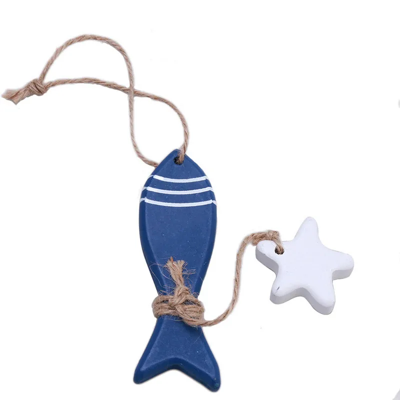 Средиземноморская Морская звезда Морской Декор Висячие маленькие украшения деревянная рыба/декорированная морская подвеска украшение для дома EJ877310